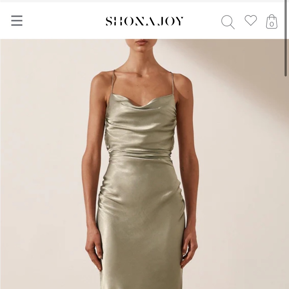 BNWT LA LUNE LACE BACK MAXI DRESS SAGE SIZE US 4 / AU 8